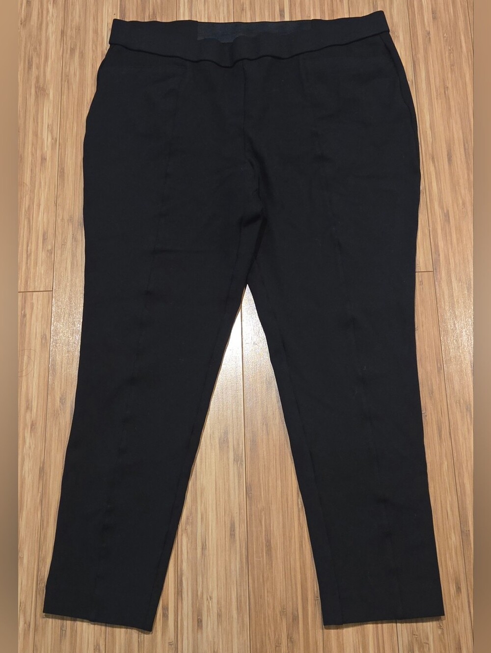 Ann Klein Black Stretch-Twill Pants